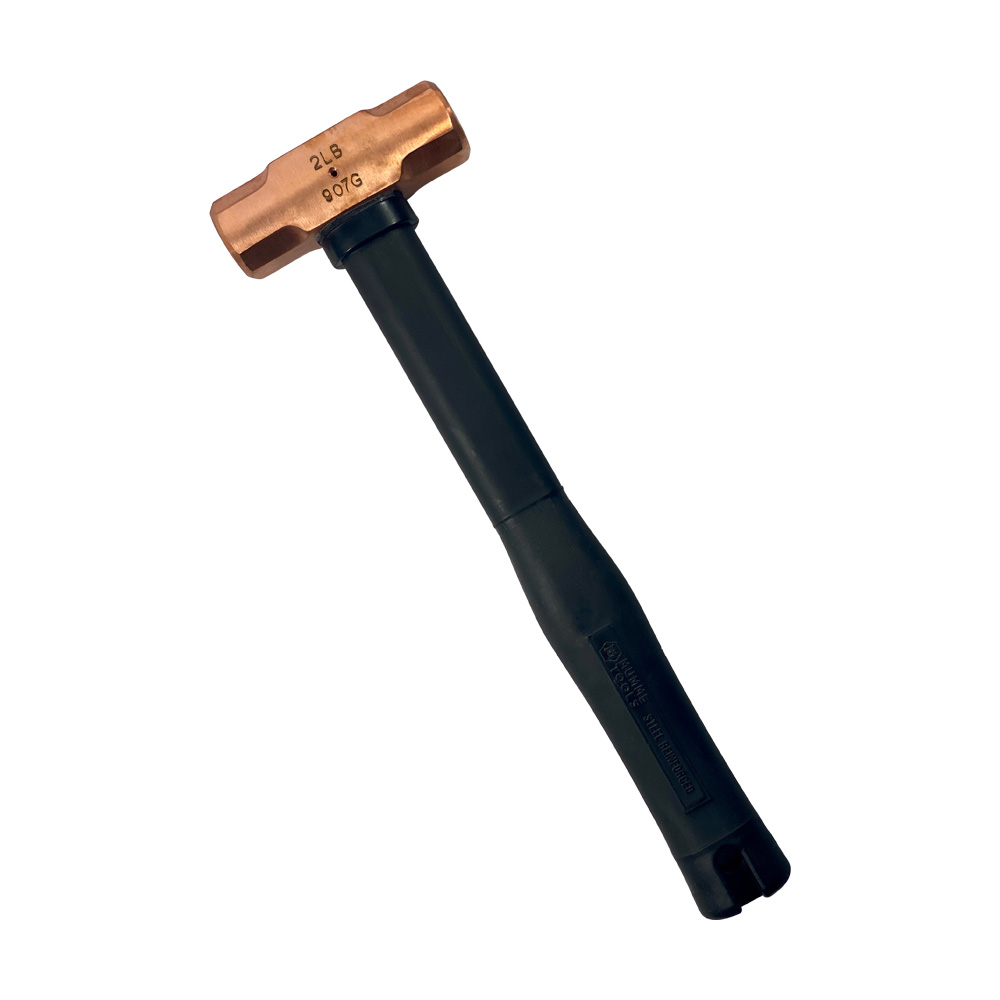 2lb Copper Hammer with Pinned Steel Core Fibreglass Handle 