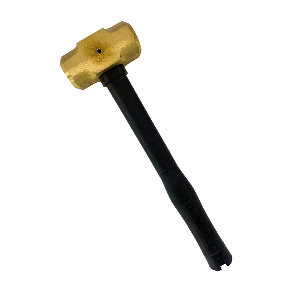 4lb Brass Hammer with Pinned Steel Core Fibreglass Handle 